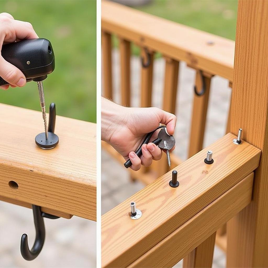 Installing Hooks on a Wooden Deck Railing