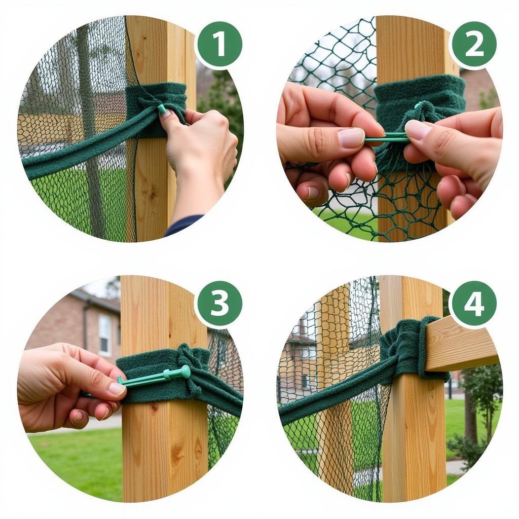 Installing Green Privacy Netting on a Fence