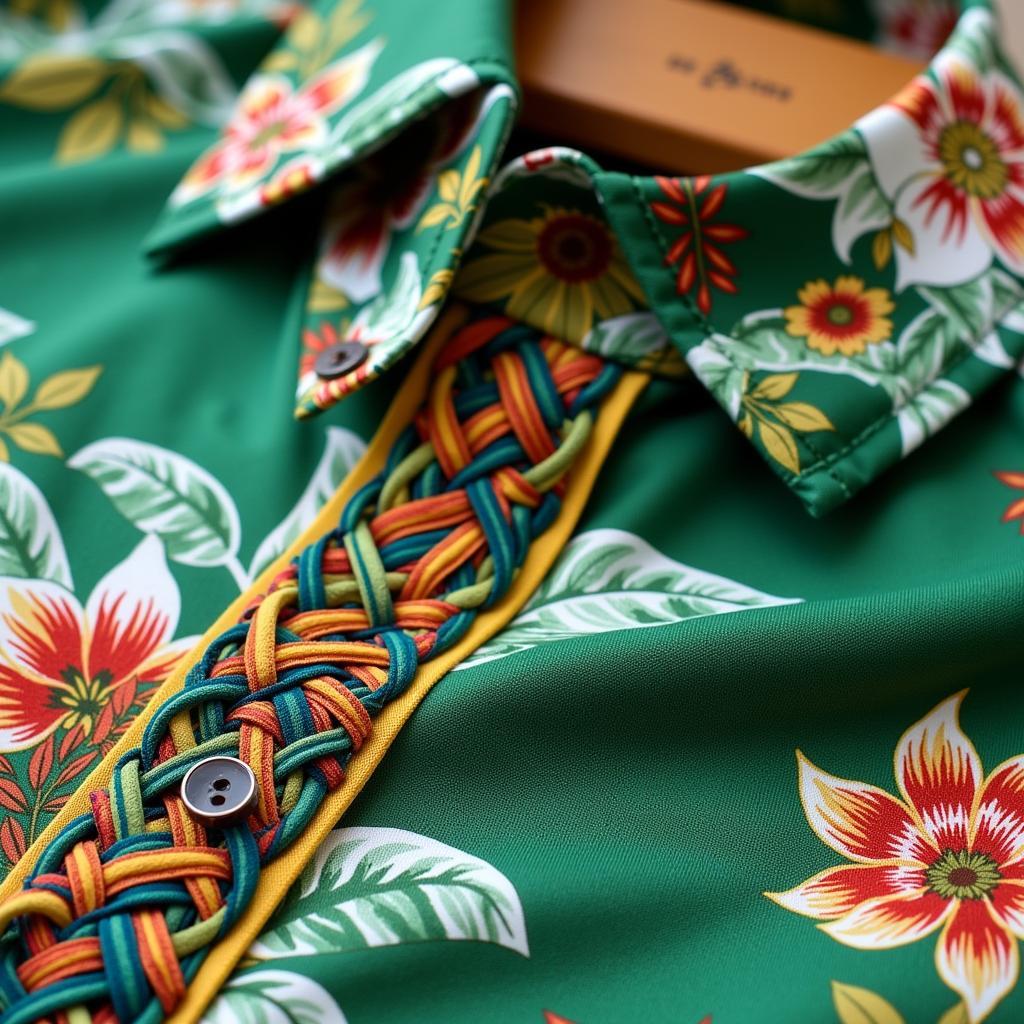 Close-up of Irish Hawaiian Shirt Fabric