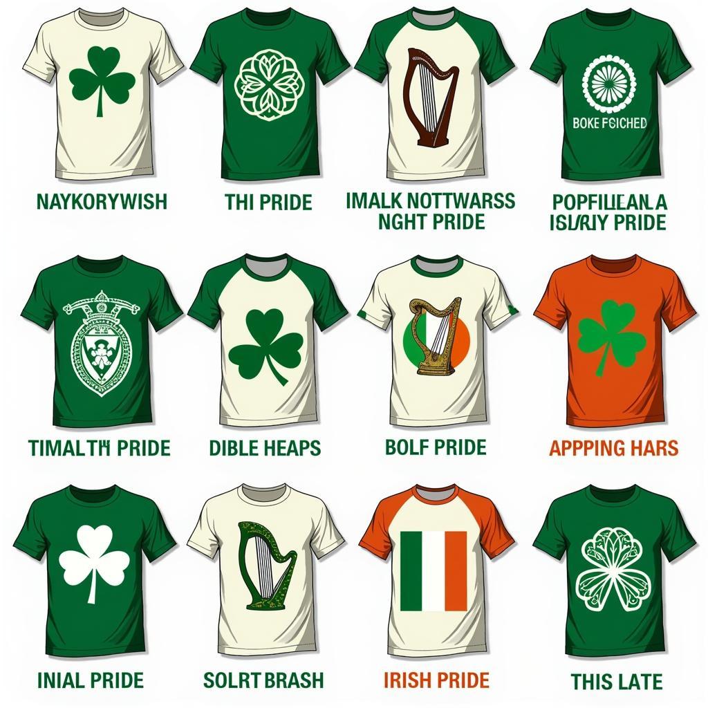 Showcase of Different Irish Pride T-Shirt Designs