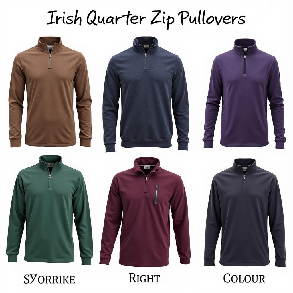 Irish Quarter Zips in Various Colors