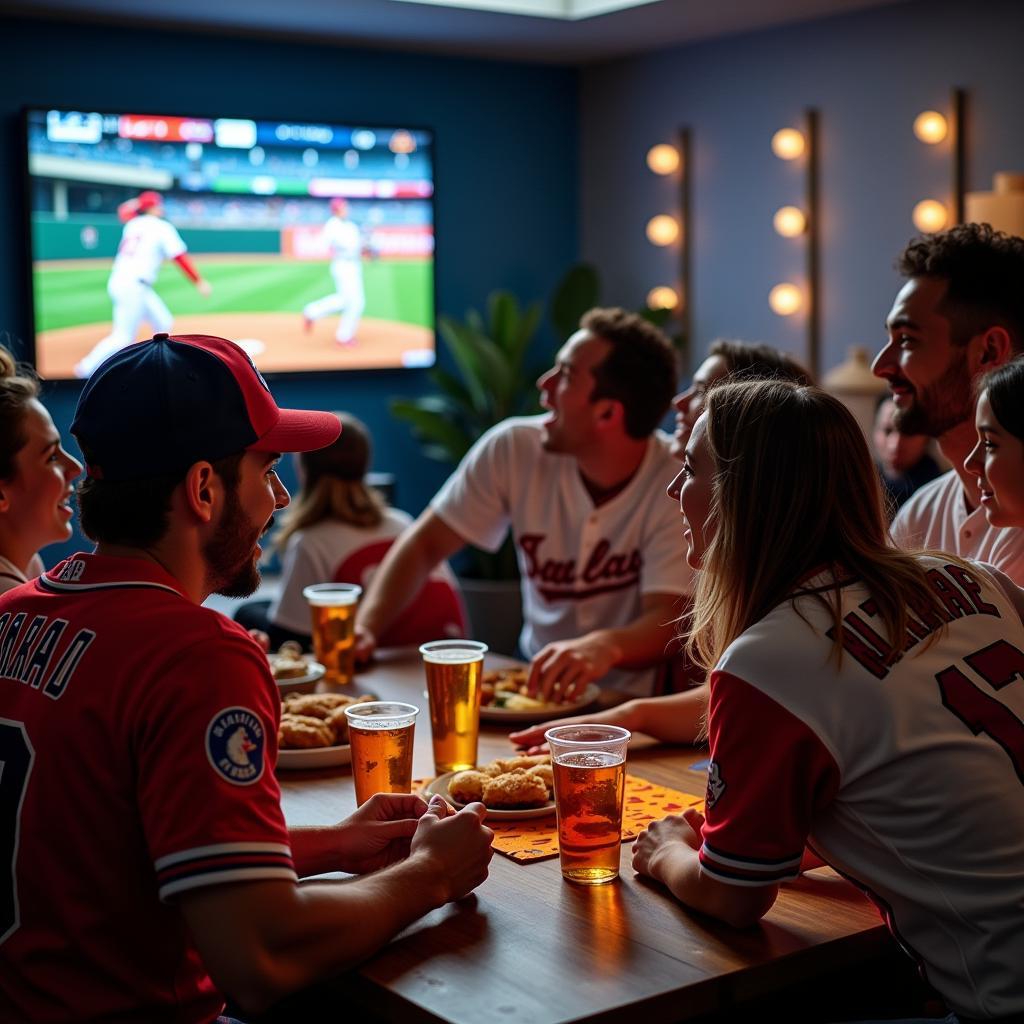 ISL Baseball Fans Enjoying a Viewing Party