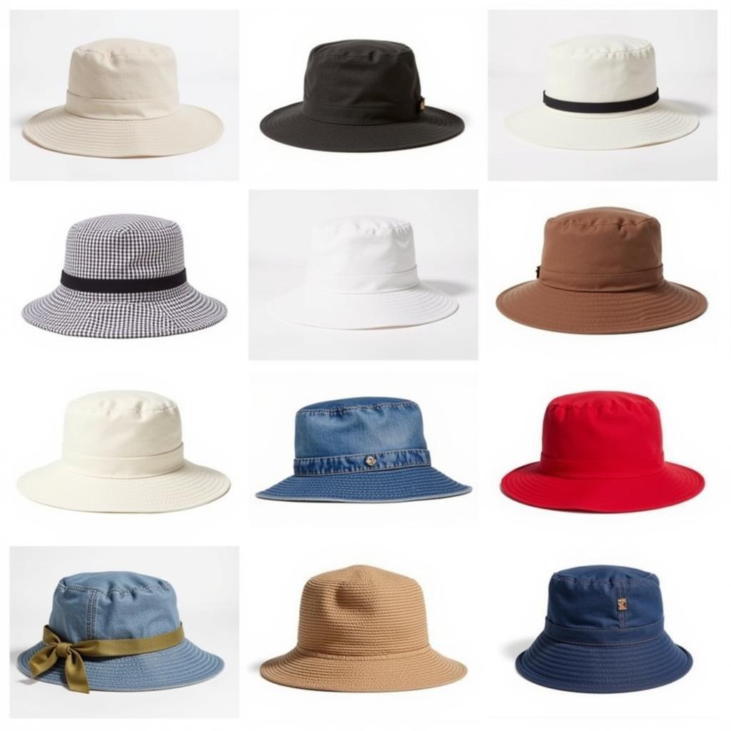 Various styles of Italian bucket hats