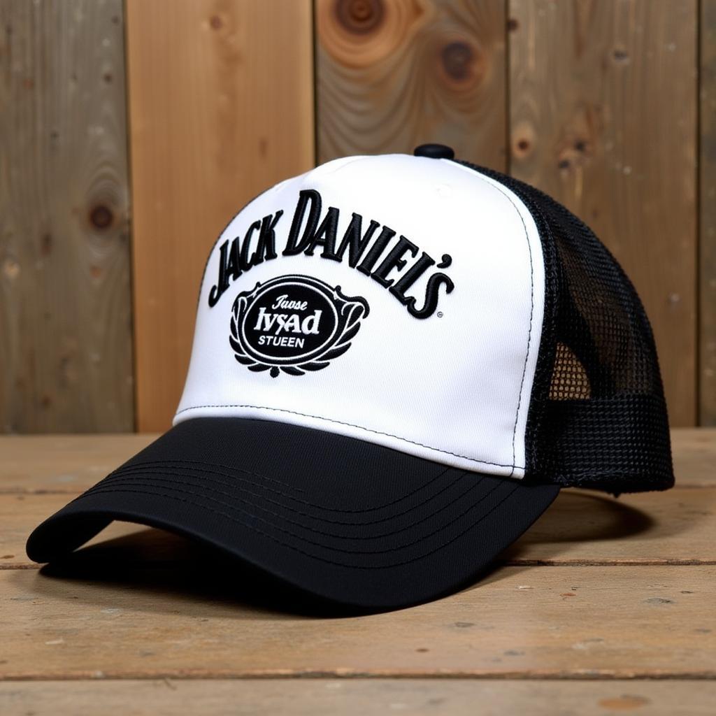 Jack Daniels Trucker Hat in Black and White