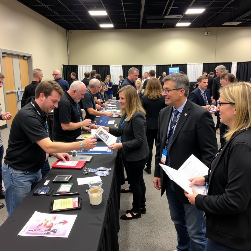 Attendees interacting with vendors at the Jackson TN Home Show