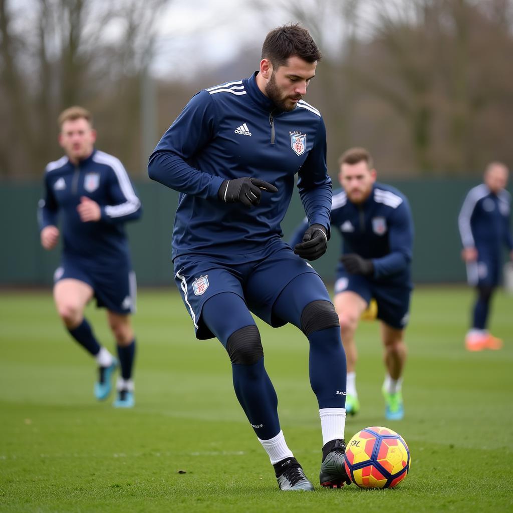 Jake Steer Practicing Drills During Training