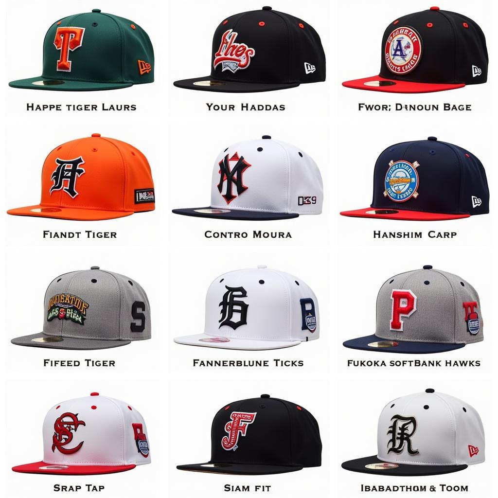 Variety of Japanese Baseball League Caps