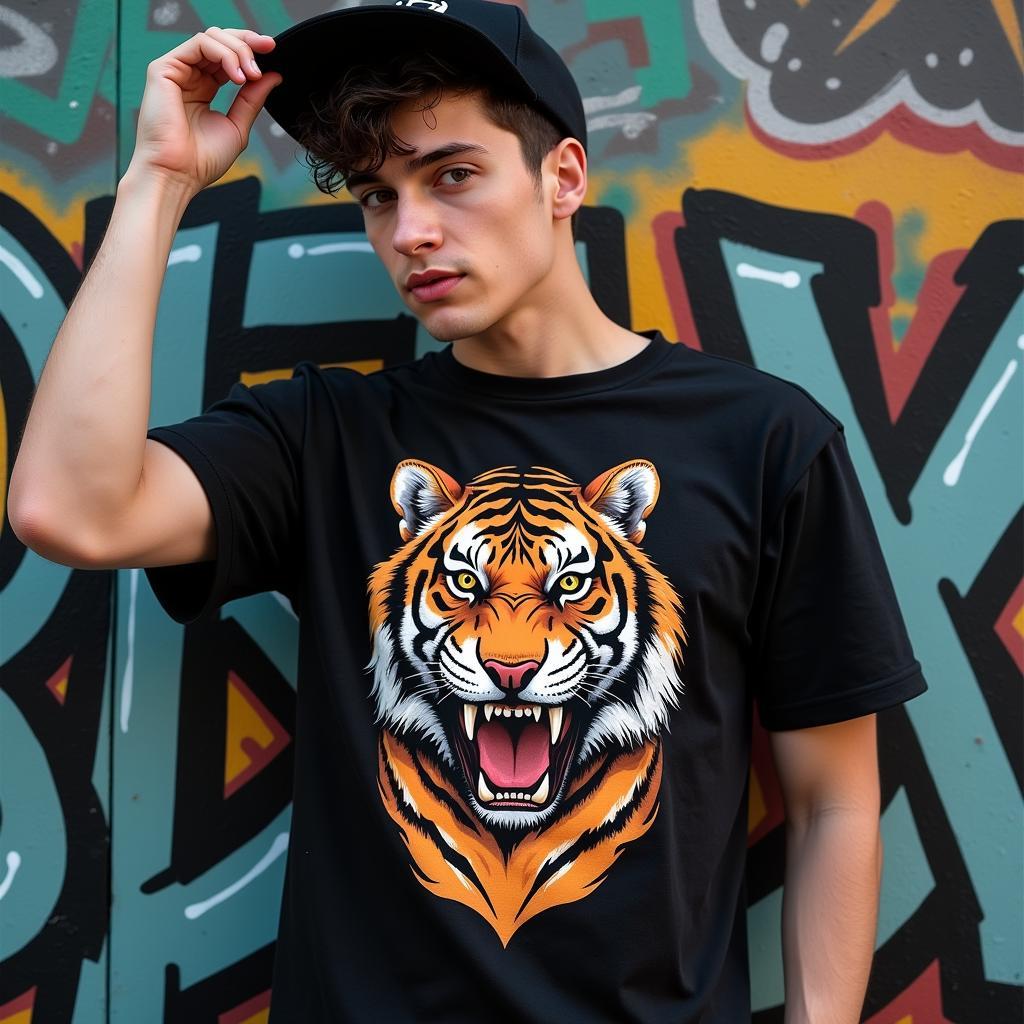 Modern Streetwear Japanese Tiger Shirt