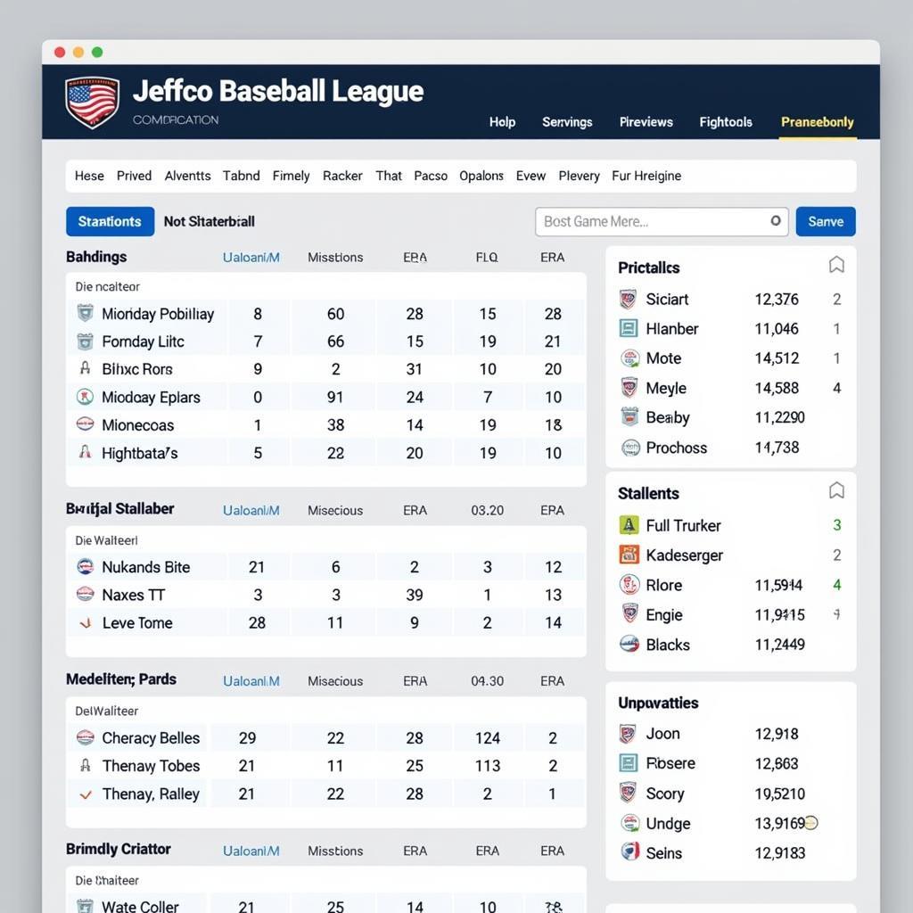 Jeffco Youth Baseball Stats Website