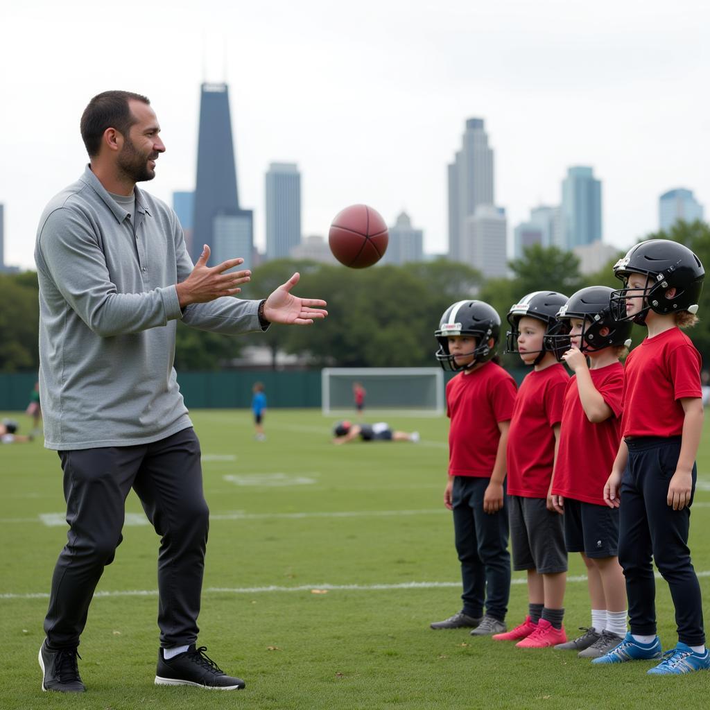 Jim Perry Coaching Youth Football in Chicago