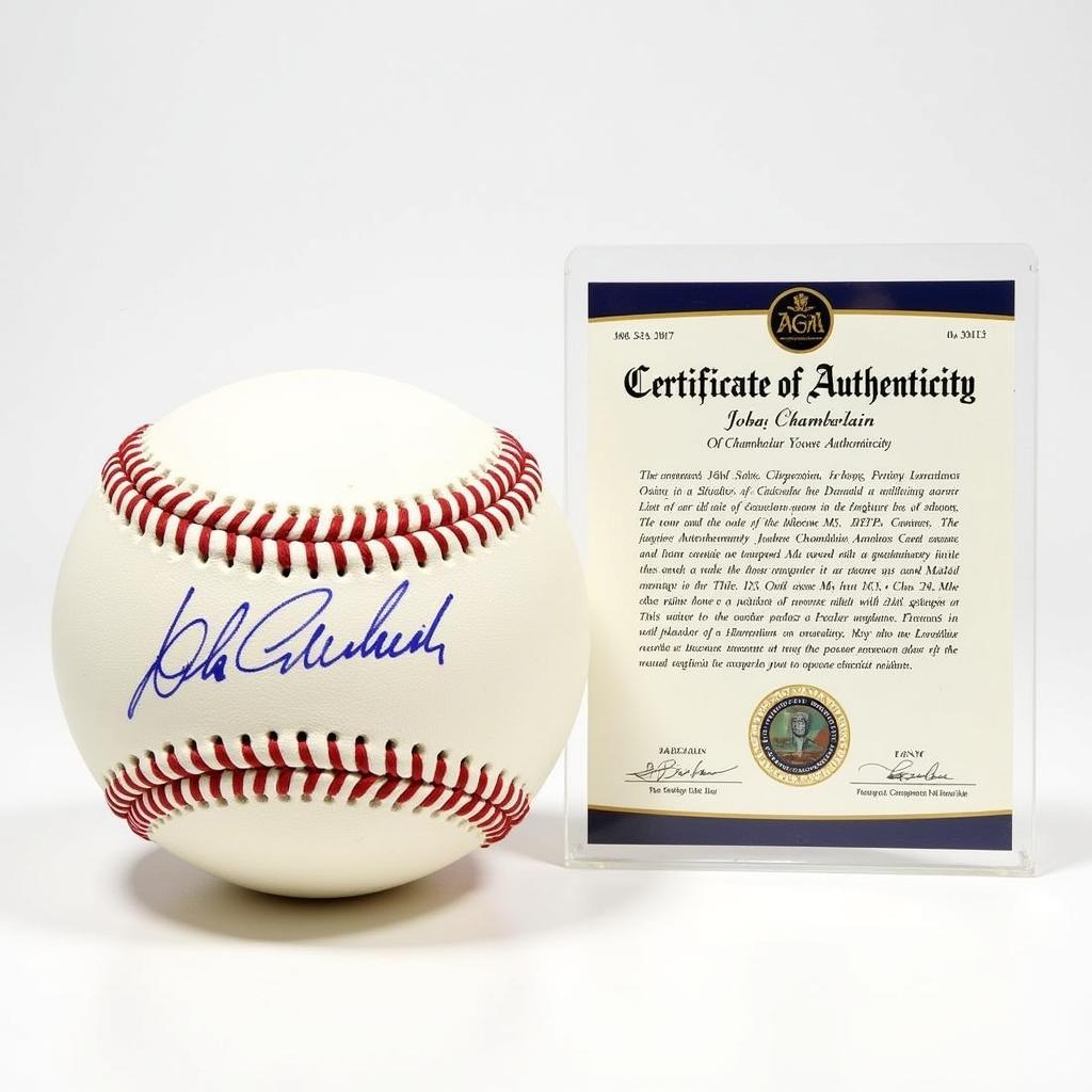 Joba Chamberlain Autographed Baseball with COA Authentication