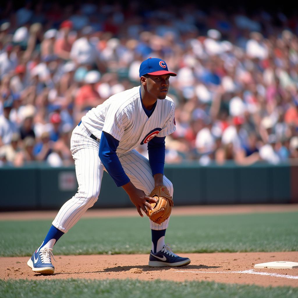 Jody Davis in his Chicago Cubs uniform during his prime years as a catcher.