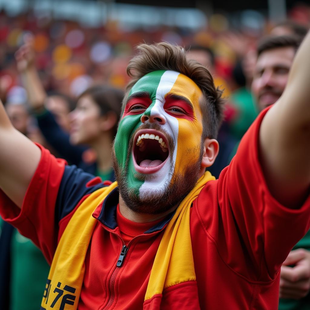 Dedicated Football Fan Cheering