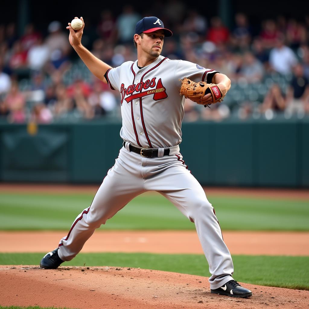 John Smoltz Pitching for the Atlanta Braves