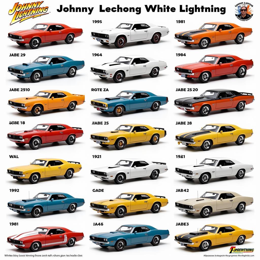 A collection of Johnny Lightning White Lightning diecast cars