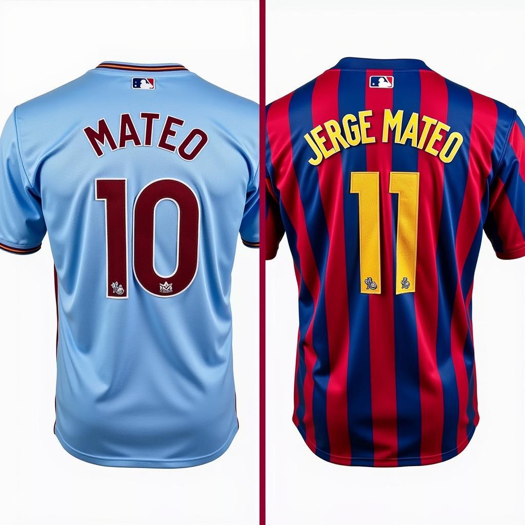 Comparison between authentic and replica Jorge Mateo jerseys