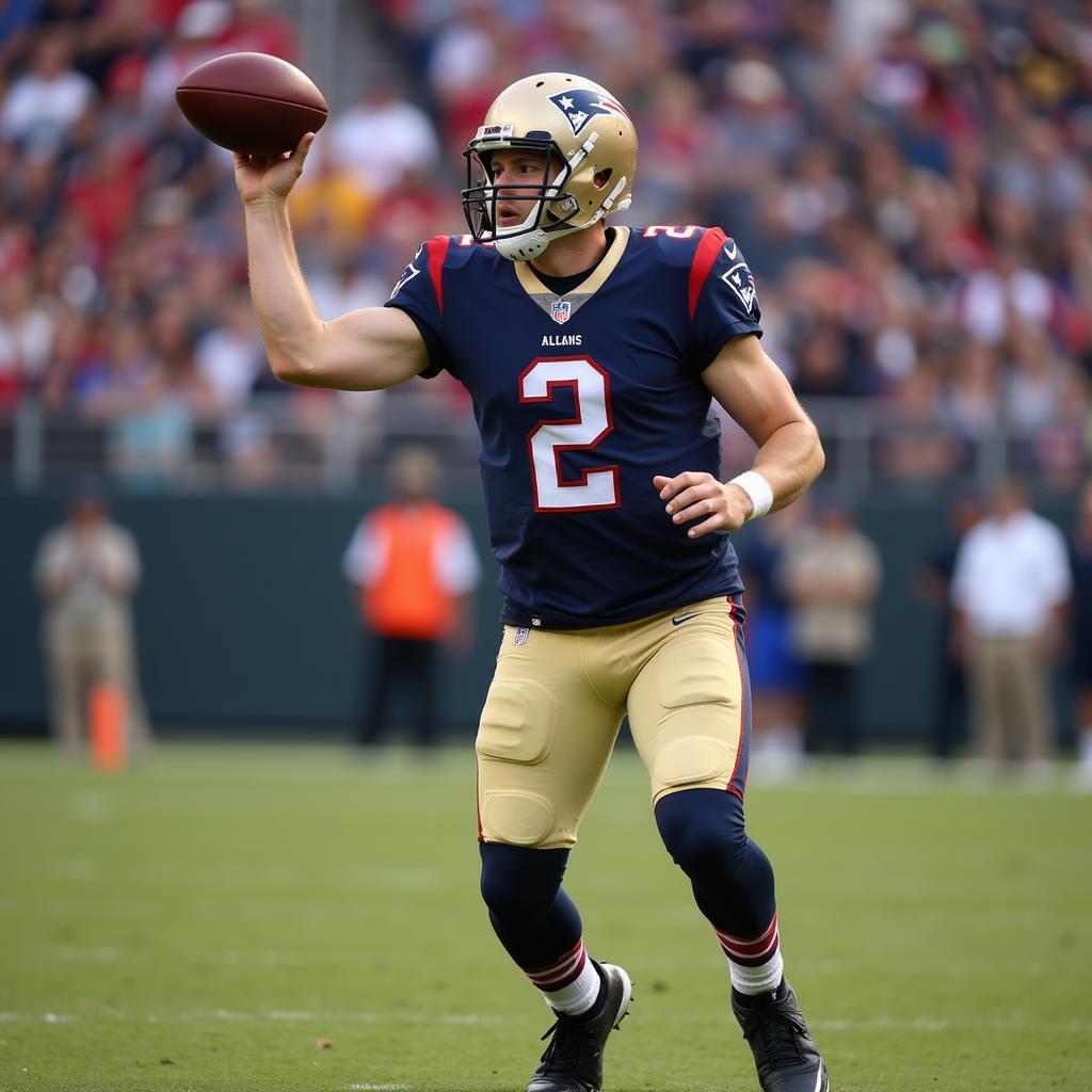 Josh Allen wearing his Salute to Service jersey on the field during a game