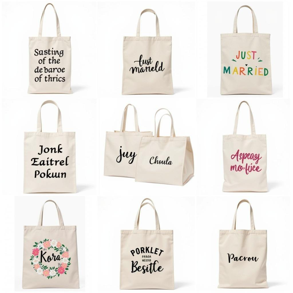 Different Styles of Just Married Tote Bags