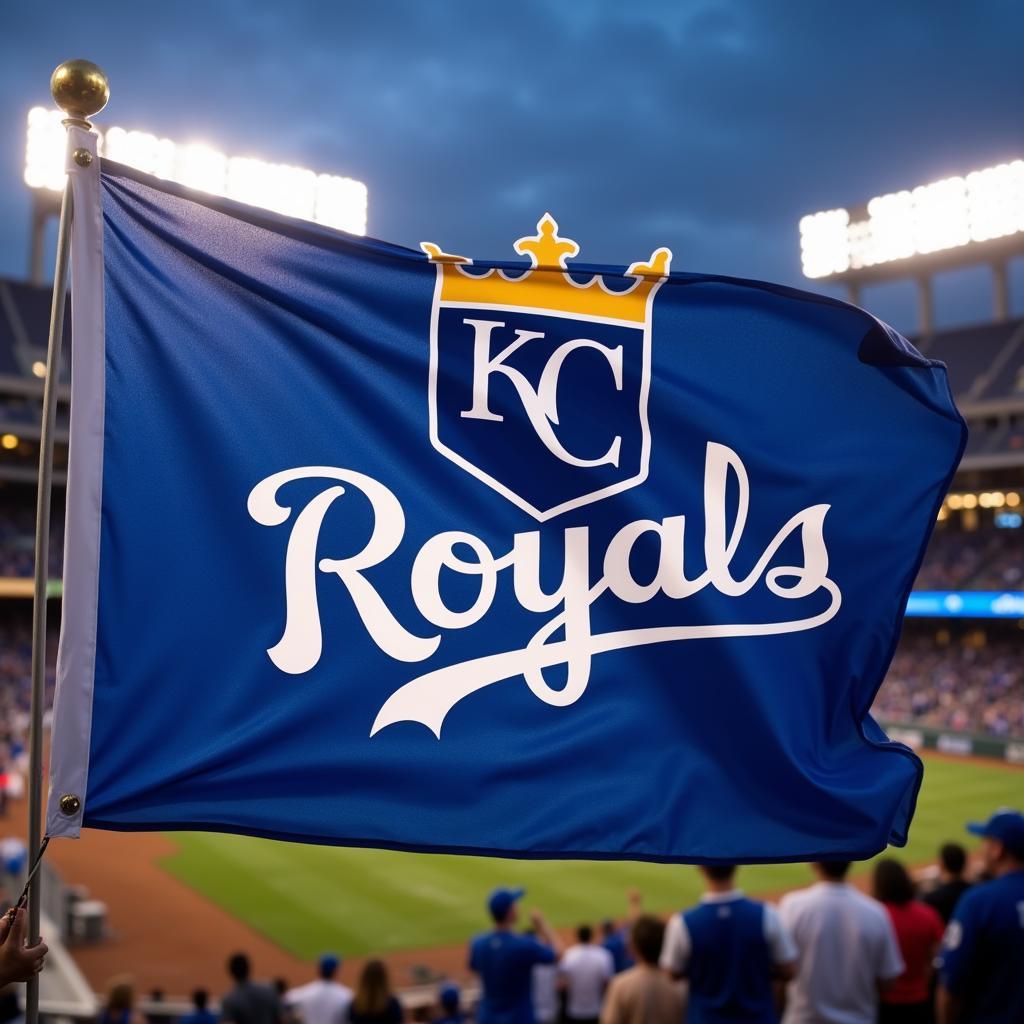 Kansas City Royals Flag Waving Proudly in the Stadium