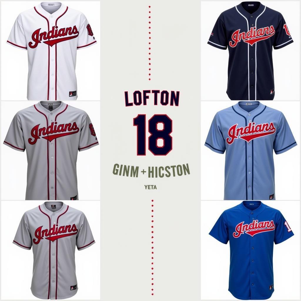 Different variations of Kenny Lofton's Cleveland Indians Jersey