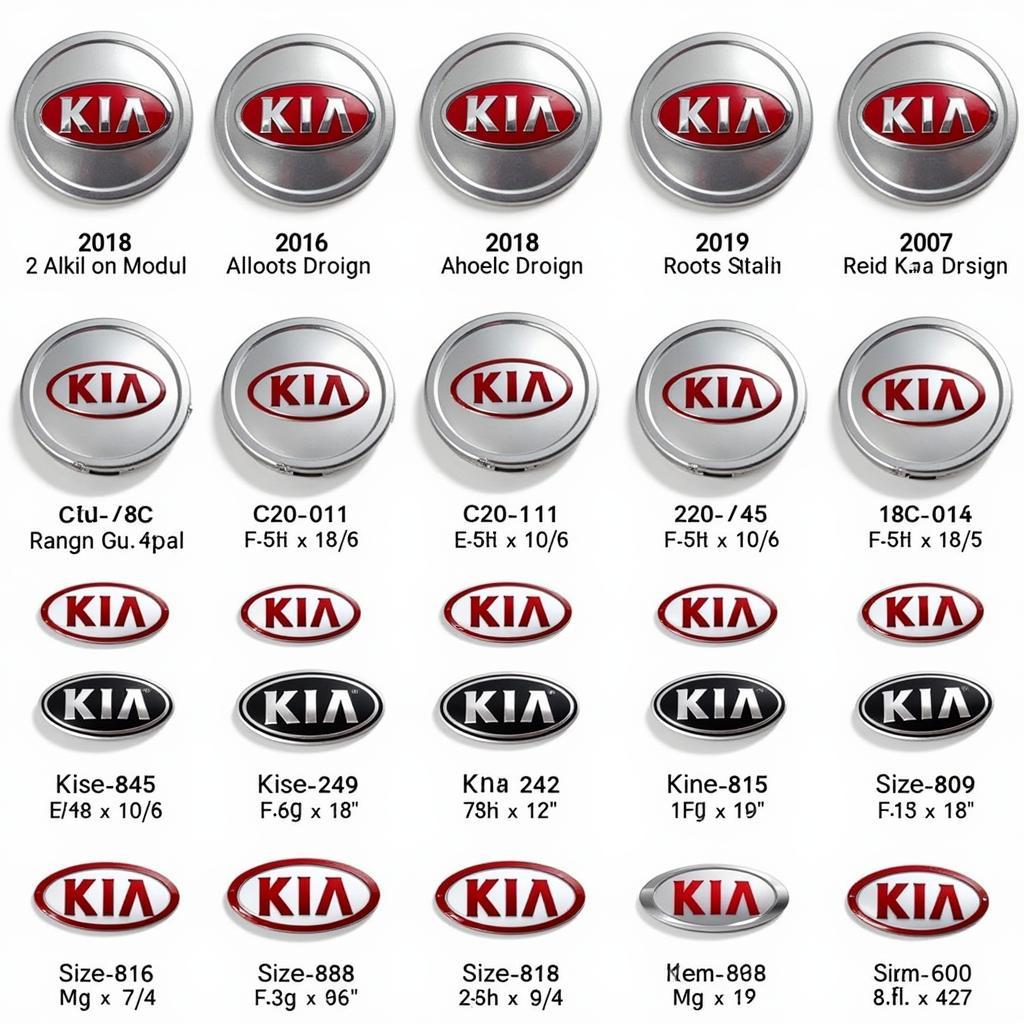 Different Kia Center Cap Sizes and Styles