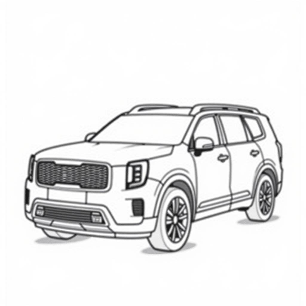 Kia Telluride Coloring Page for Kids