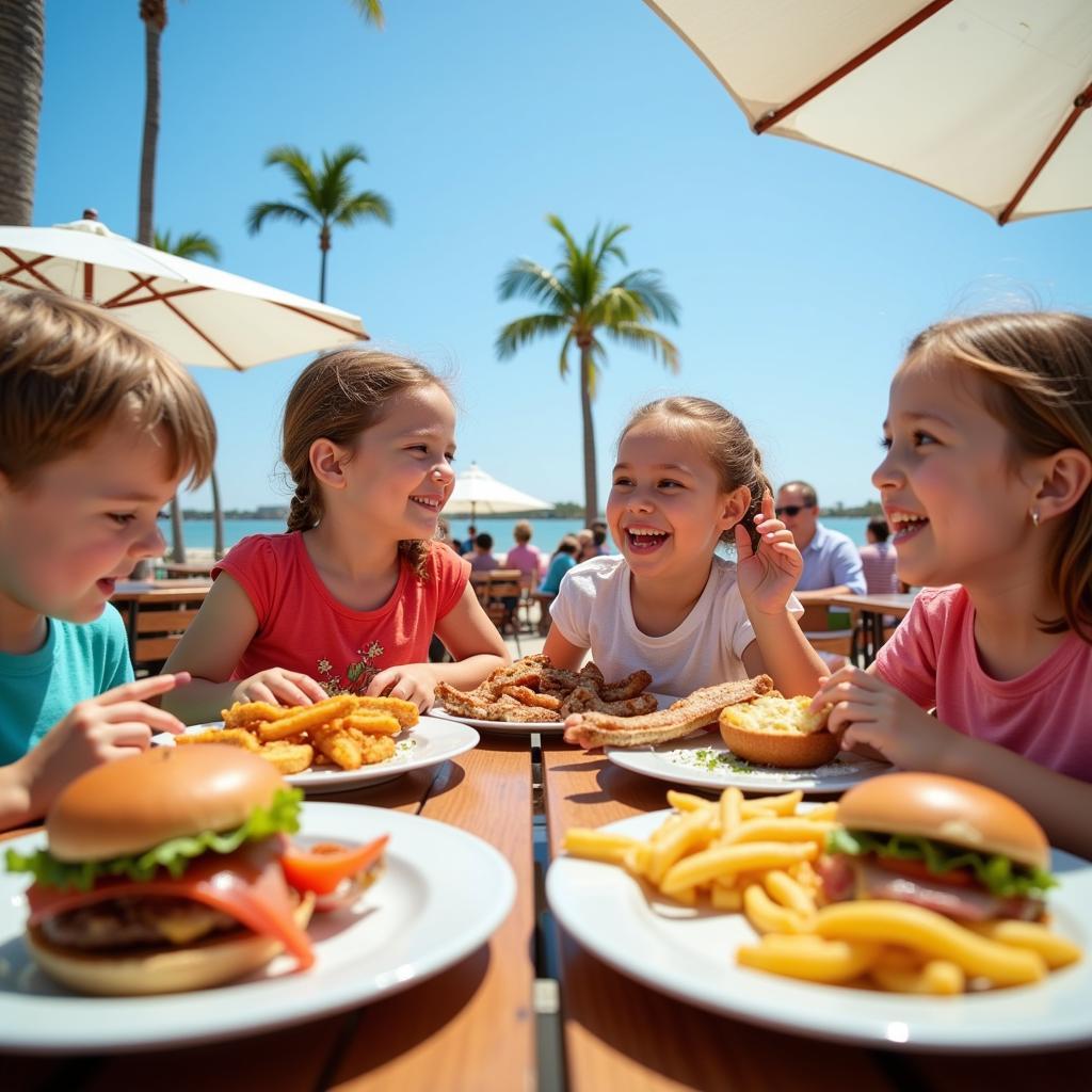 Kids Enjoying a Free Meal at a St. Pete Beach Restaurant