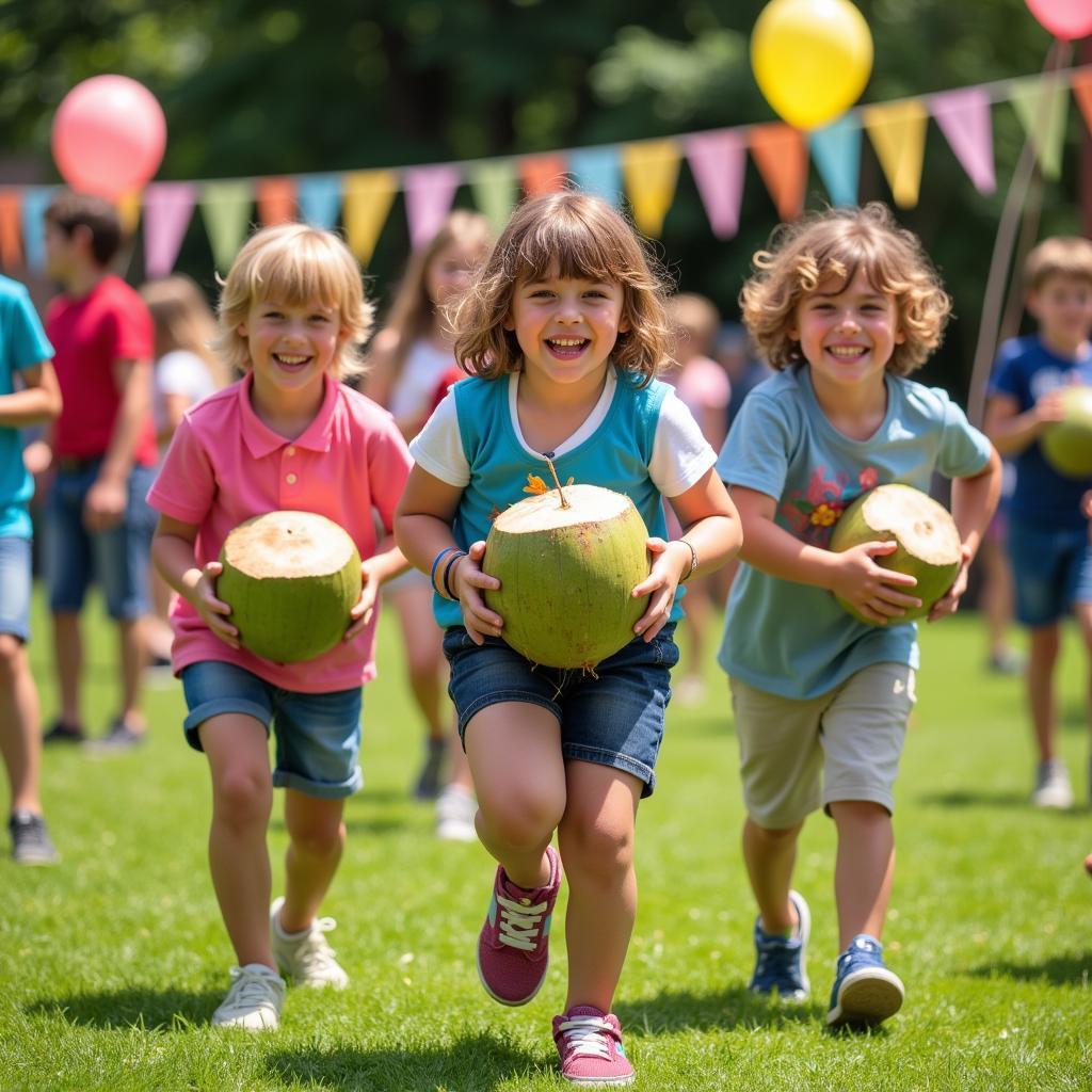 Kids Playing Strawberry Colada Games