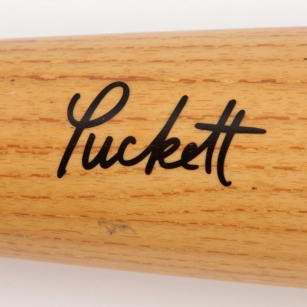 Kirby Puckett Autographed Bat Close-up