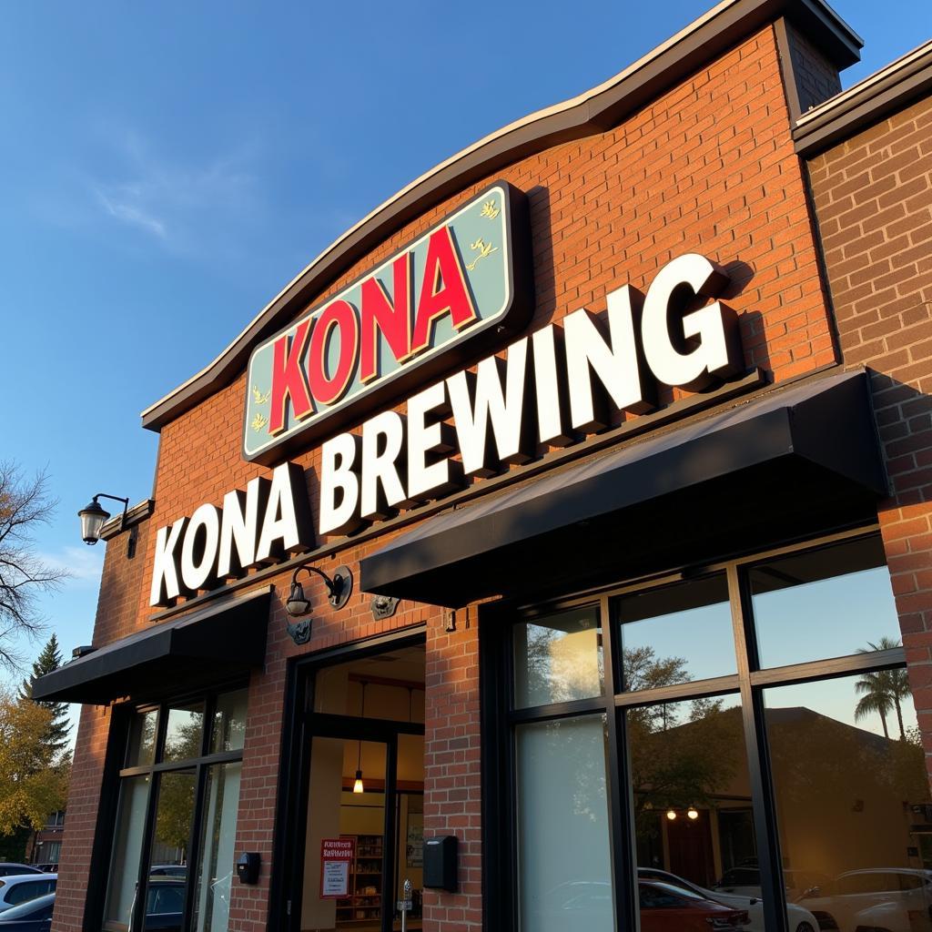 Kona Brewing Sign Displayed Prominently on a Building Exterior