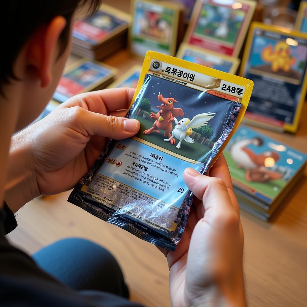 Opening a Korean Pokemon Booster Pack