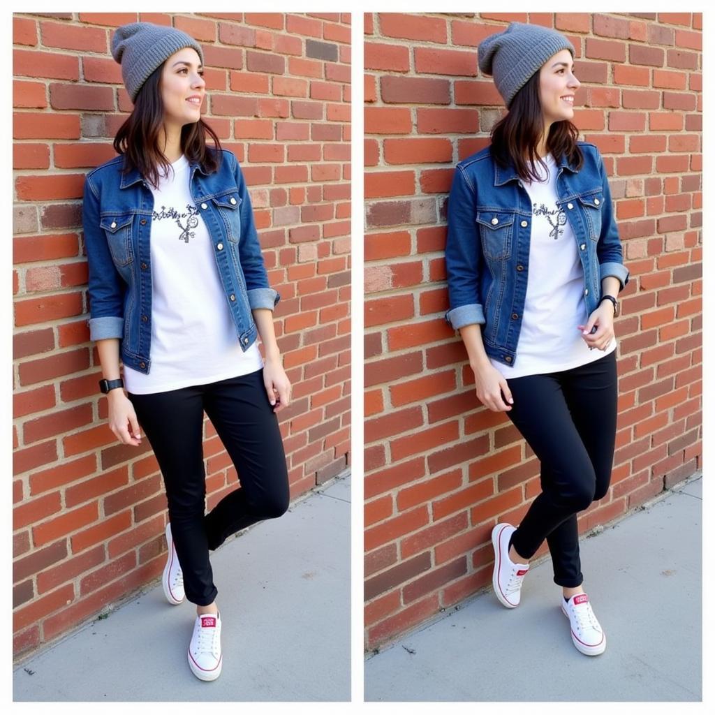 Ku Crew Neck Layered Outfit