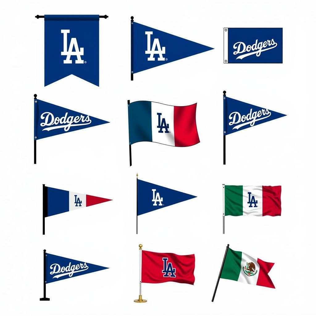 Variety of LA Dodgers Flags in Different Styles and Sizes