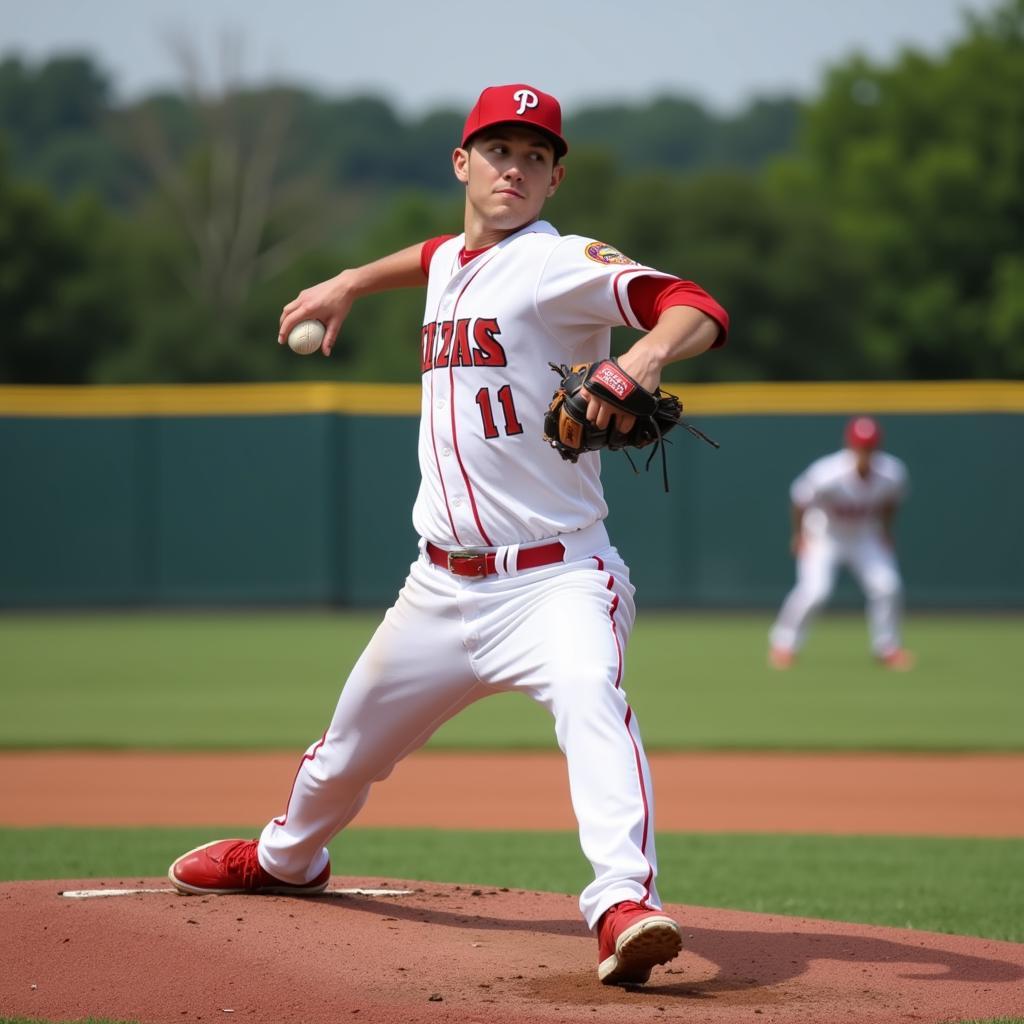 Left-Handed Pitcher on the Mound