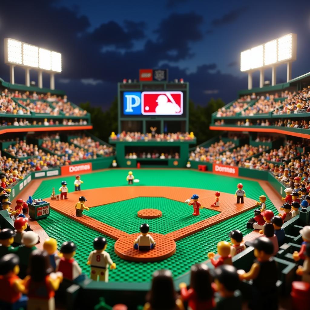 Lego baseball stadium diorama