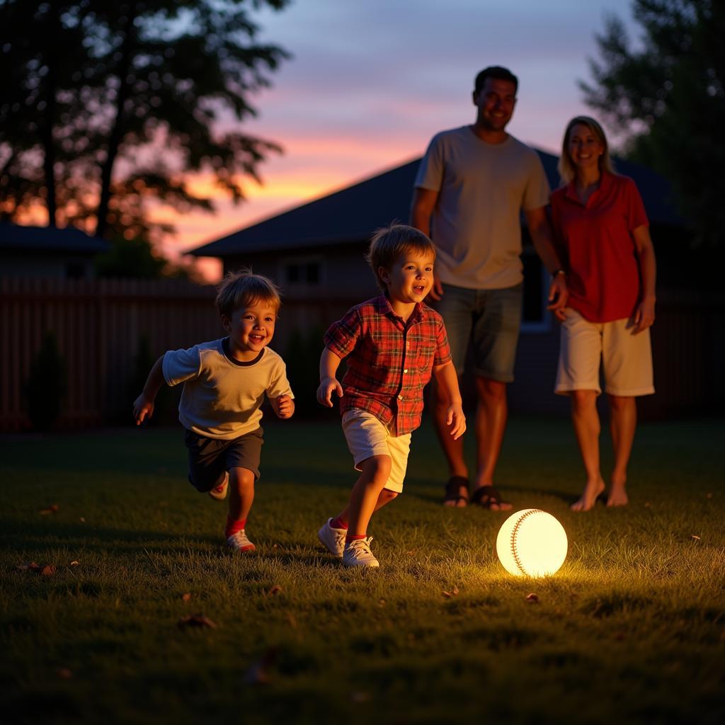 Family Fun with Lighted Baseball