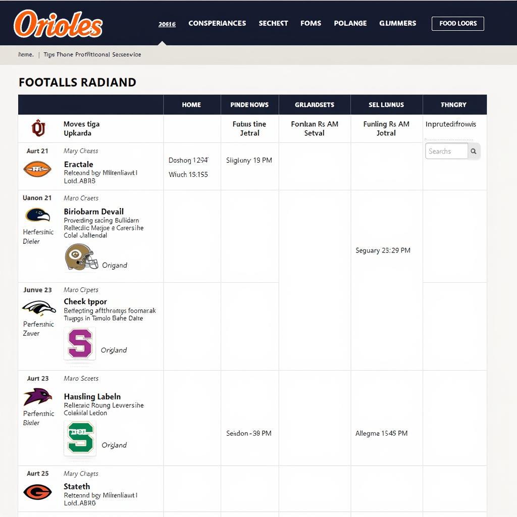 Livonia Orioles Football Schedule Website