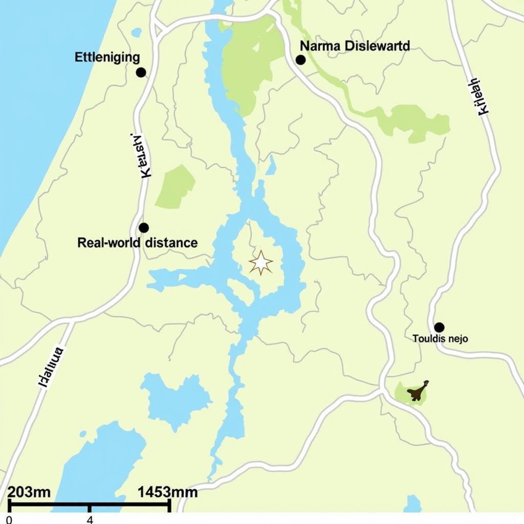 Long Park Field Map Scale and Distance