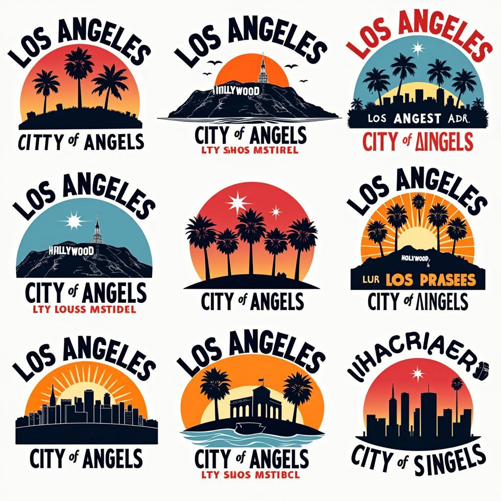 Variations of Los Angeles City of Angels shirts