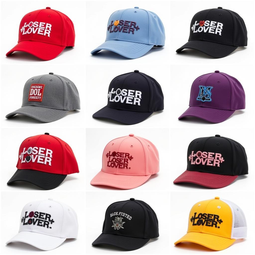 Different styles of loser lover hats