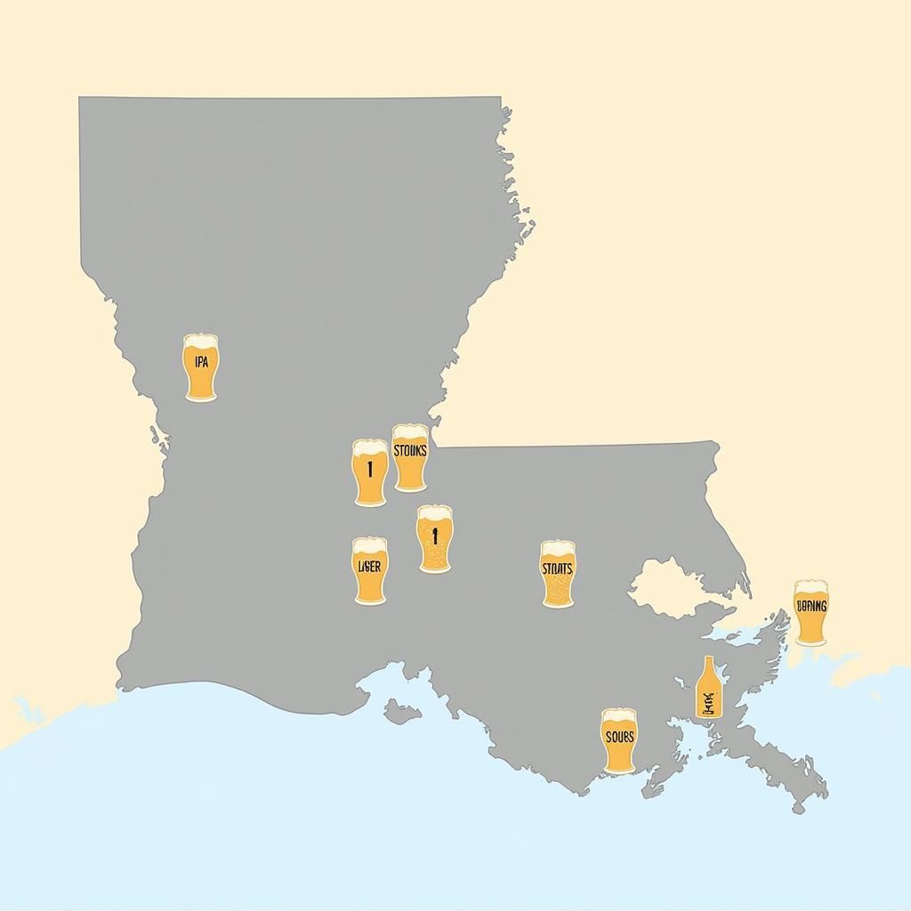 Map of Louisiana Craft Breweries