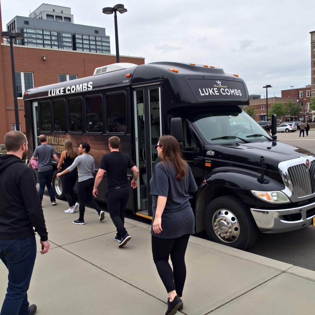 Luke Combs Shuttle Bus in Milwaukee