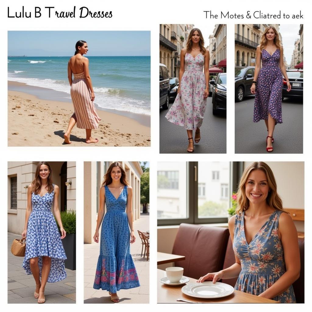 Women Wearing Lulu B Travel Dress in Different Travel Locations