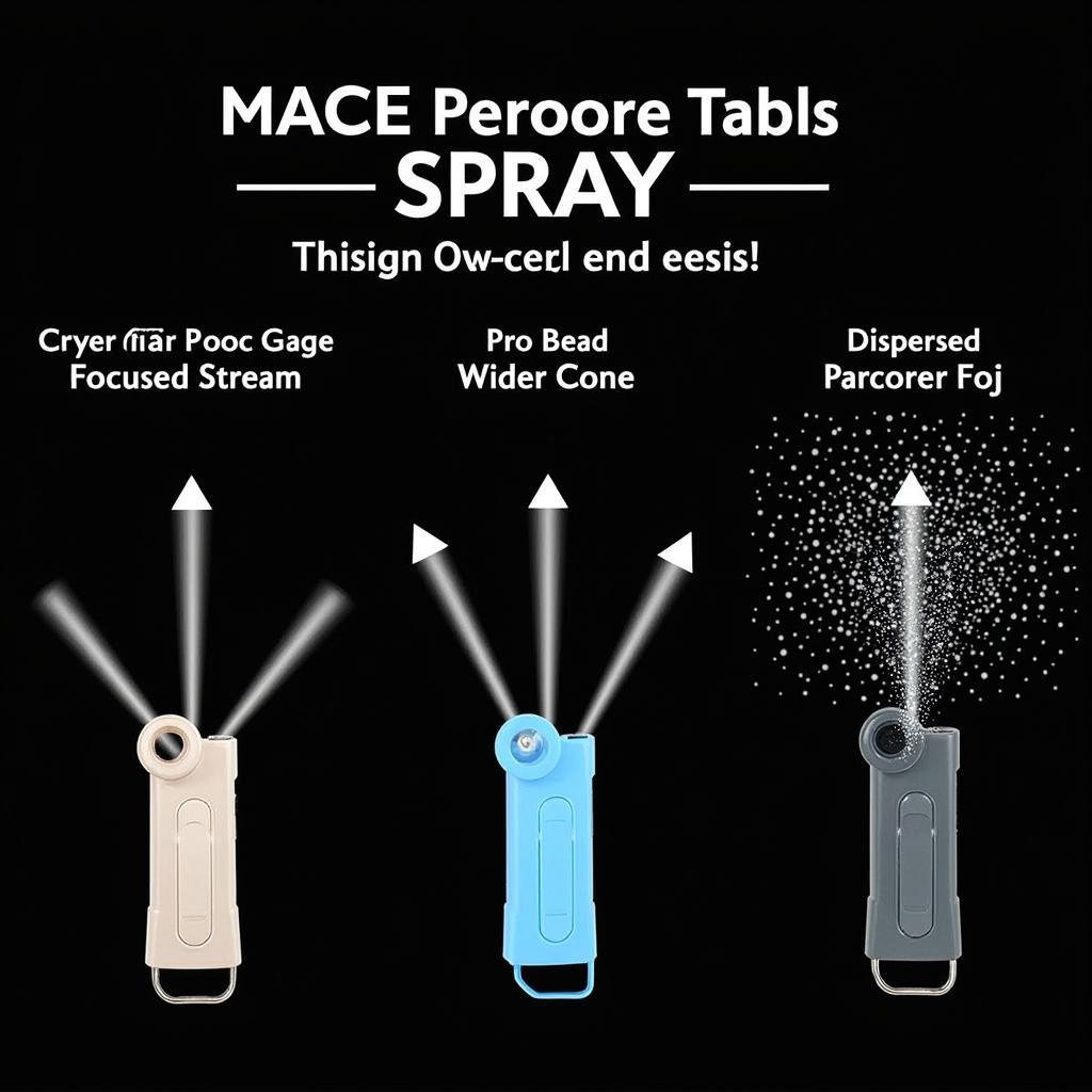 Mace Keychain Set Spray Patterns: Stream, Cone, and Fog