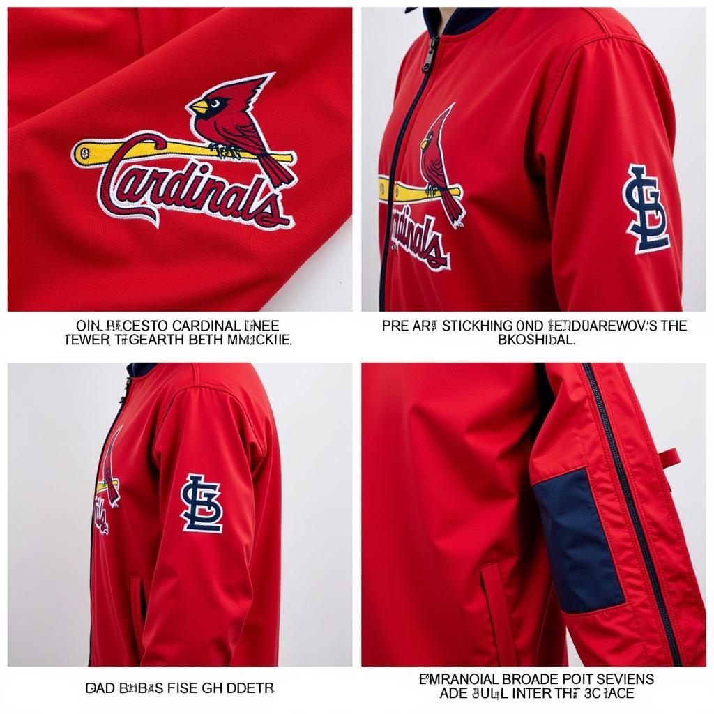 Majestic Cardinals Jacket Details - Close-up