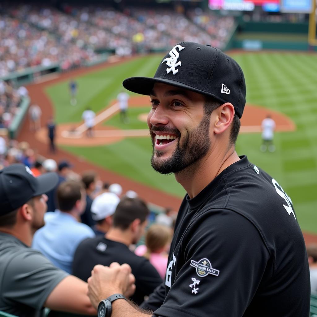 Man Wearing Chicago White Sox Fitted Cap