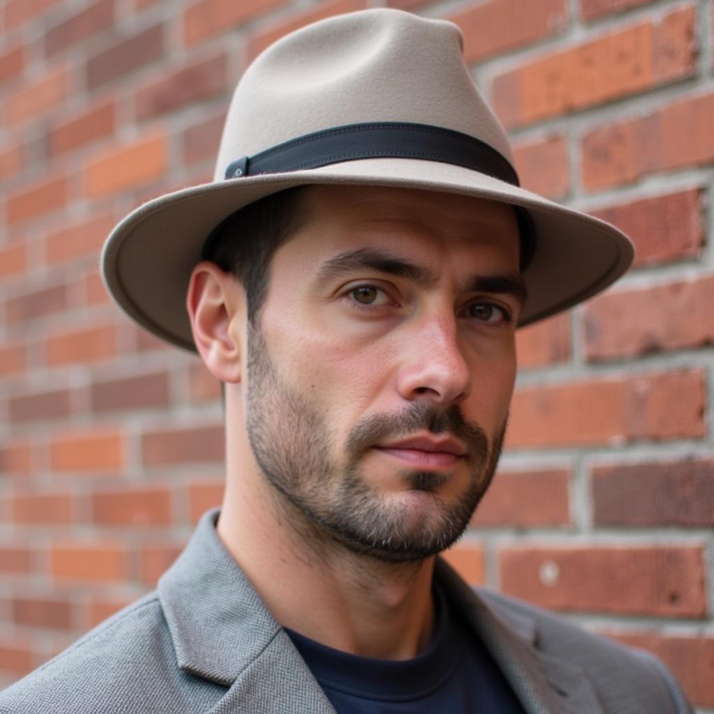 Man Wearing a Fedora Hat