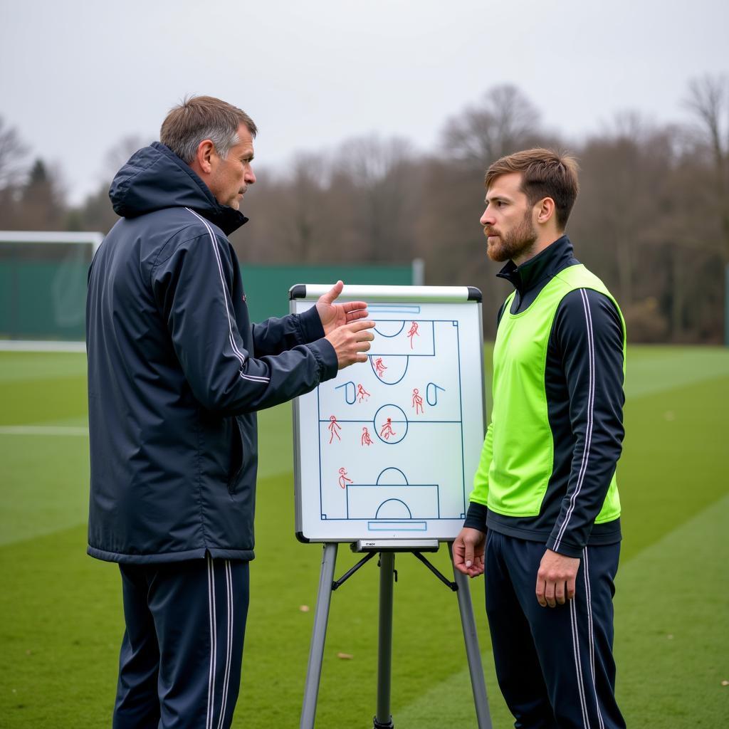 Manager Explaining Tactics