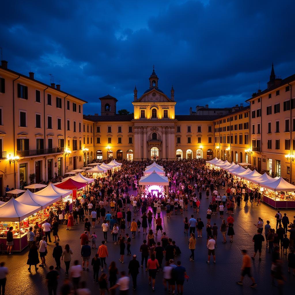 Mantua's Piazza delle Erbe During Big Night Out 2024