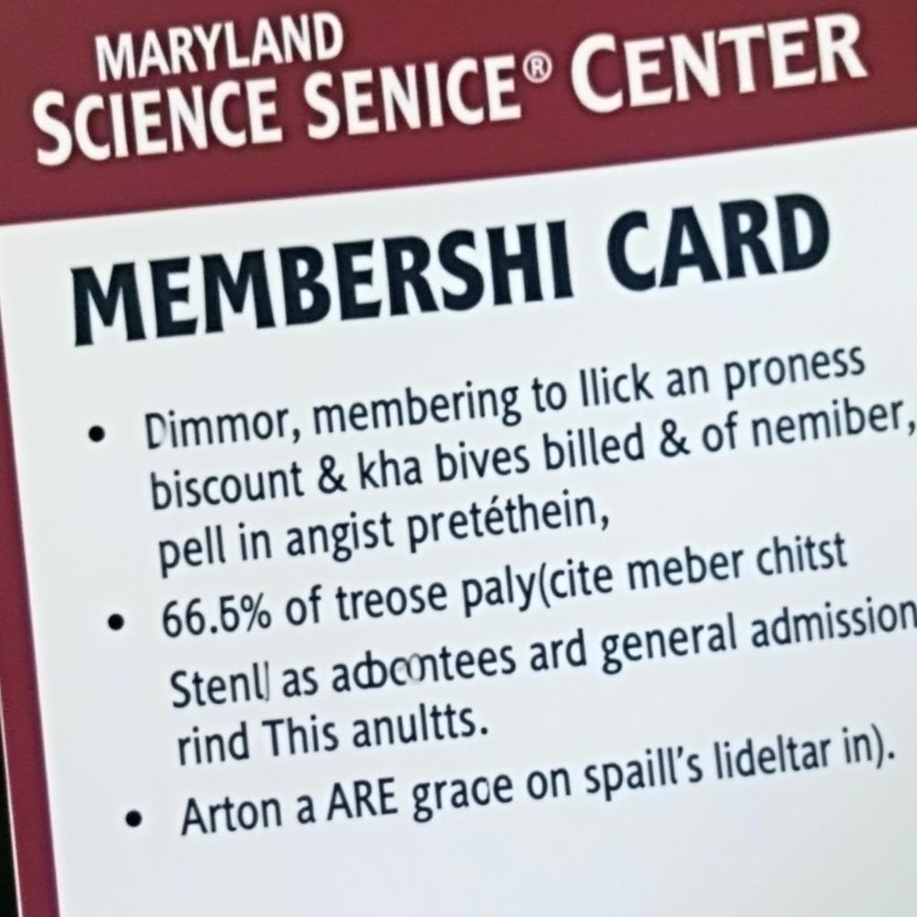 Maryland Science Center Membership Card and Benefits